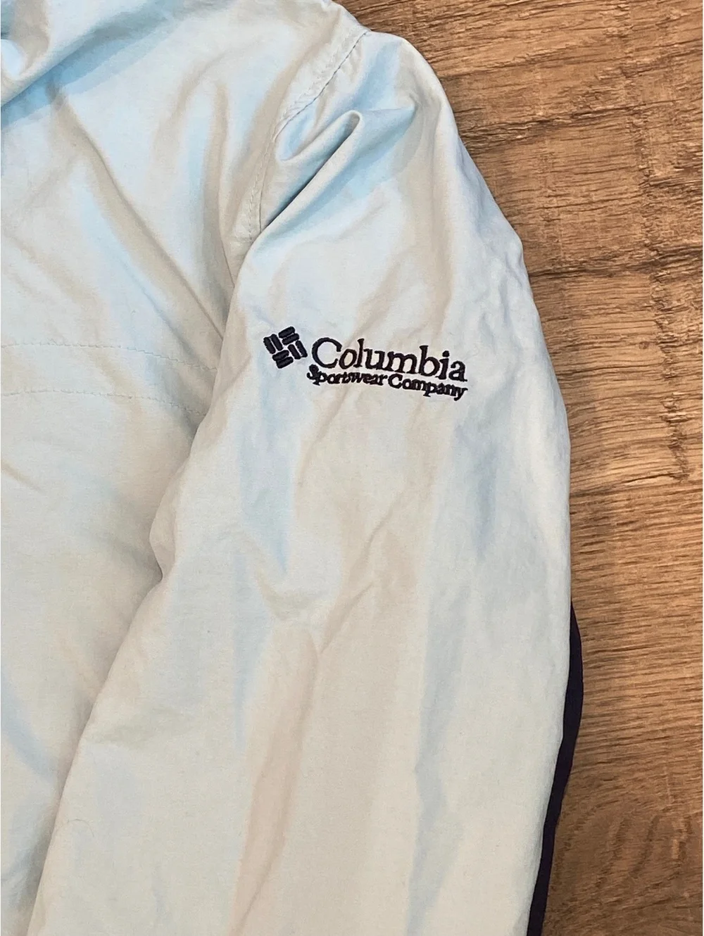 Unisex Columbia Rain Jacket Packable XL Light Blue Adjustable Sportswear